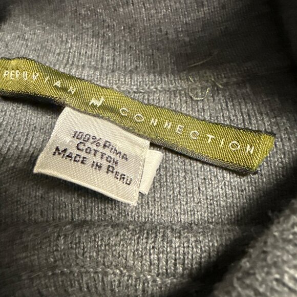 Peruvian Connection Womens Turtleneck Sweater Medium Gray Pima Cotton Lightweigh - Picture 2 of 8